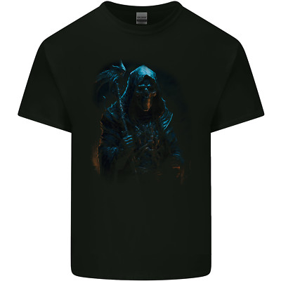 Der Grim Reaper Und Sythe Skull Design 4 Kids Maglietta Kinder