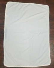 VTG Quiltex Baby Blanket Ivory Receiving CRIB Layette Satin Trim Thin Gingham