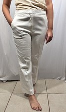 NWT 695 St. John  6  High Waisted Cotton Pants in Ecru White G1230