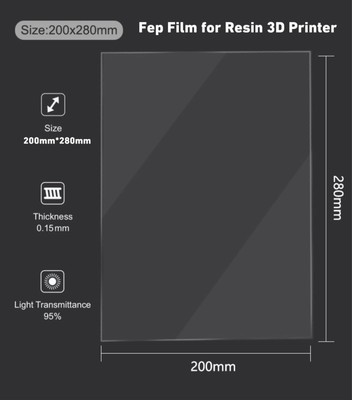 3/5pcs FEP Film 200x280x0.15mm for ELEGOO ANYCUBIC Series Resin DLP 3D Printer