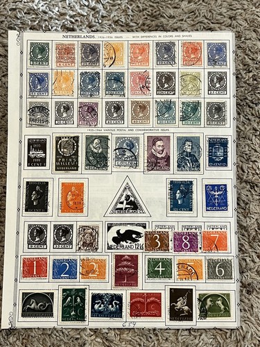 1913-1944 NETHERLANDS STAMP LOT ON ALBUM PAGE SETS, SHORT SETS, QUEEN WILHELMINA - Picture 3 of 21