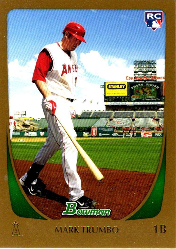 MARK TRUMBO  ANGELS RC  2011 BOWMAN #193 - GOLD PARALLEL