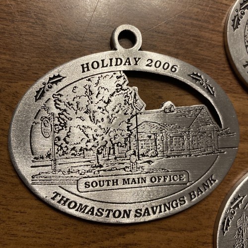 (3) Woodbury Peltre Thomaston Caja de Ahorros Árbol de Navidad Adornos Connecticut - Imagen 3 de 14