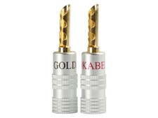 Goldkabel HiFi Bananenstecker profi HOHL-BANANA GOLD, 1x rot & 1x schwarz