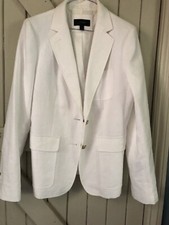White Linen Womens J. Crew Jacket 12 Beautiful Lining