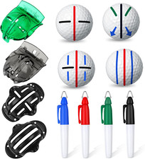 8 Pack Golf Ball Marker Liner Tool Set with Stencil  Color Markers