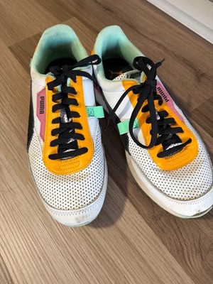 puma future rider play on white pink men's size 9
