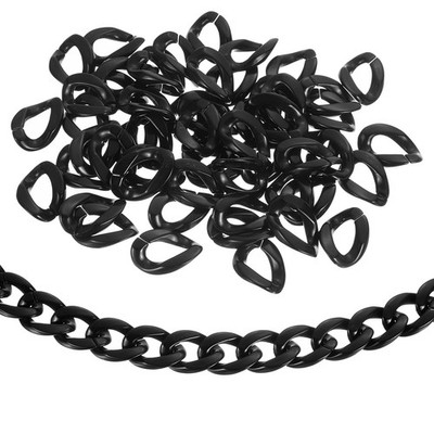 80 Stück Acryl Verbindungsringe für Quick Link, 22mm C-Clip Haken Schwarz