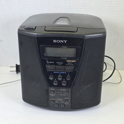 Sony ICF-CD833 CD Clock Radio Dual Alarm Mega Bass FM/AM Tested Working