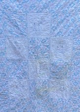 Vintage Hand Sewn Baby Crib Quilt with Embroidered Animals 44x52 Pink Blue