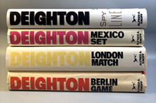 Len Deighton 4 First Edition HC Lot Berlin Game Mexico Set London Match Spy Line