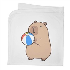 'Capybara with Beach Ball' Cotton Baby Blanket / Shawl BY00049741