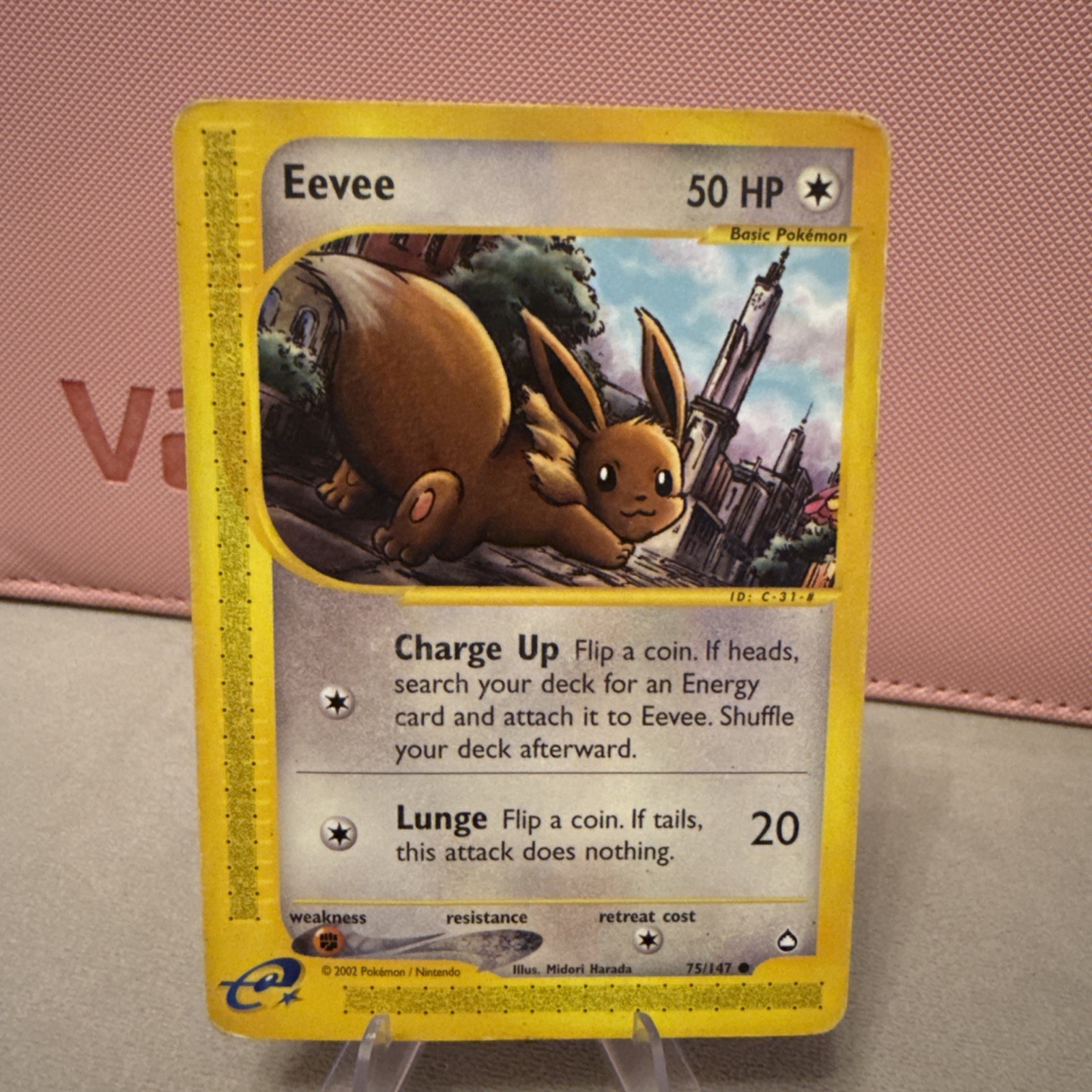 Pokémon TCG Eevee 75/147 Aquapolis Common Regular Unlimited 50HP ENG 2002