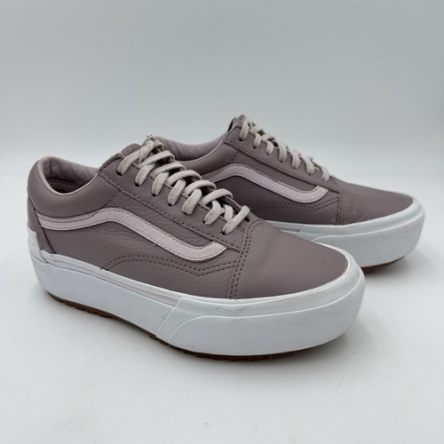 VANS Old Skool Stacked Platform Womens 7 Pink Leather Sneakers Shoes