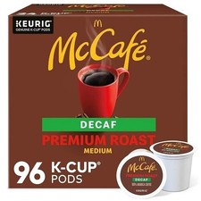 McCaf  Premium Roast Decaf Coffee Keurig K-Cup Pods, Medium Roast, 96 Count