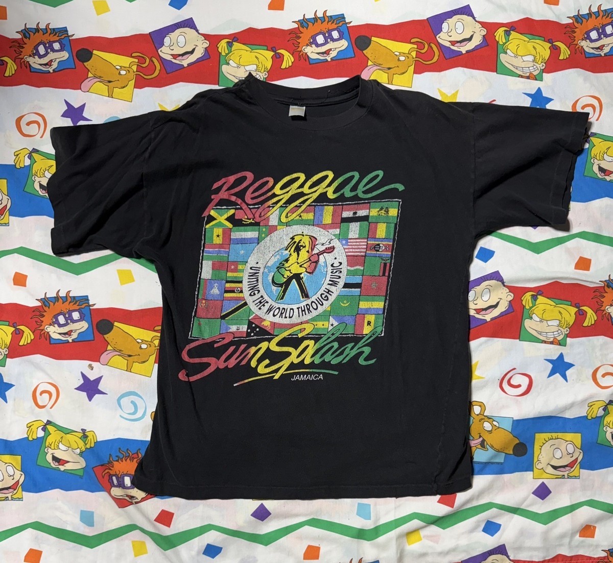 Vintage 1991 Sunsplash Reggae Festival T Shirt Large  View 2