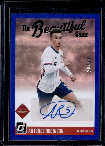 2021 Donruss Antonee Robinson Beautiful Game Auto Blue #20/49 USA