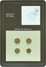 Argentina Set of coins 1987 UNC 1, 5, 10, 50 centavos and 1 mark Booklet