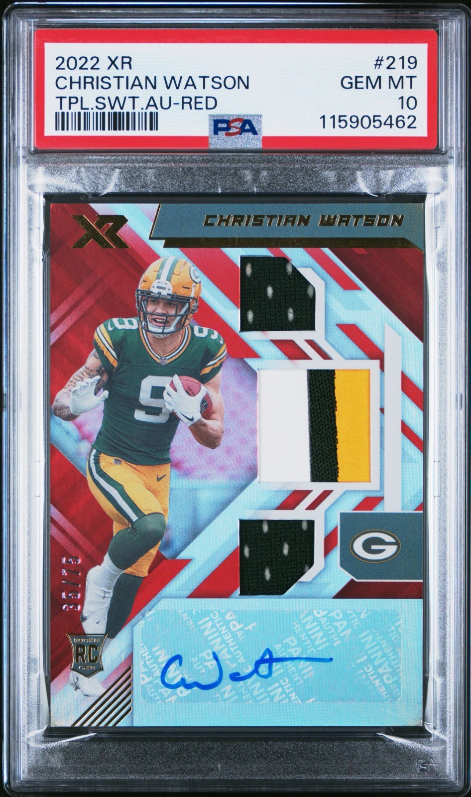 Christian Watson Panini XR #219 Autograph