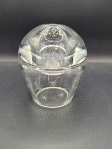 Stars & Moon Oil Lamp Cut Glass Made In Poland Flame Magic