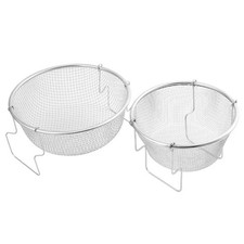 2pcs Handle Frying Basket Food Fried Basket Kitchen Stainless Steel Fry