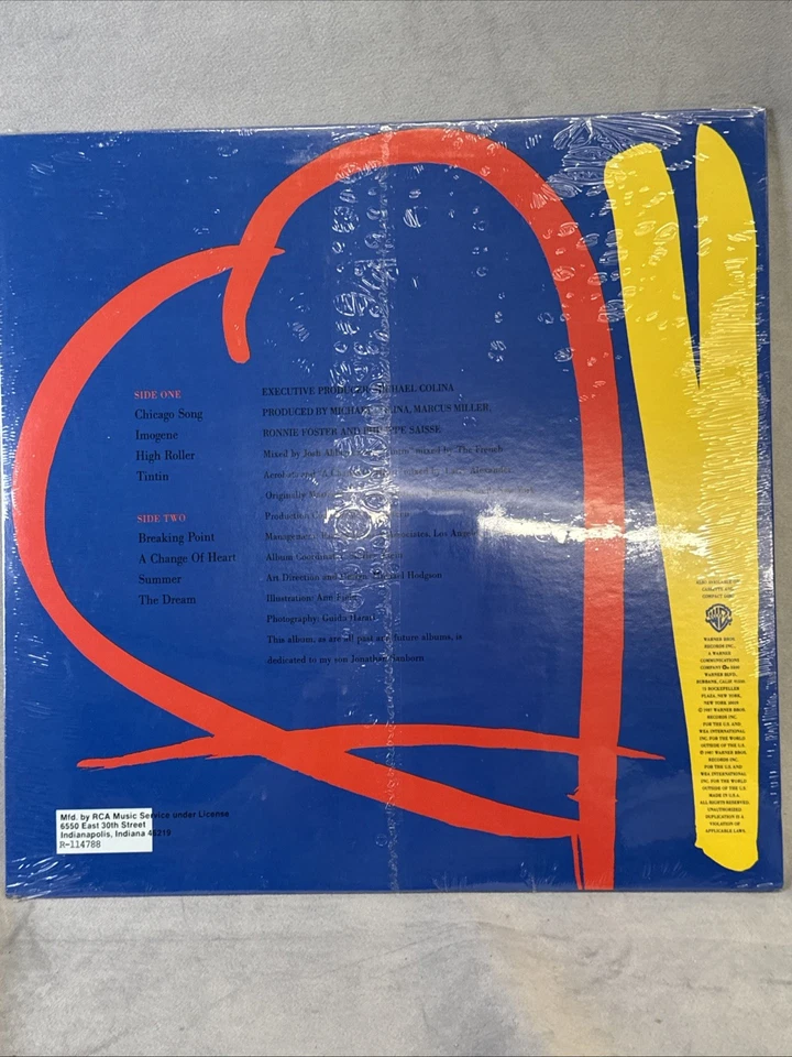 David Sanborn Vinyl A Change Of Heart Record New Sealed Rca Warner Brothers LP - Imagem 4 de 4