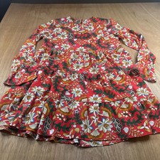 Shein Women’s Floral Tiered Mini Dress Long Sleeve Boho Size M