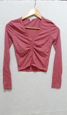 OVS Damen V-Ausschnitt Langarm Maus Baumwolle Farbe Rot Unifarben...