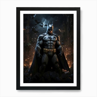 Batman Arkham Knight 1 Kunstdruck gerahmt Wandbild Poster Leinwanddruck Bild