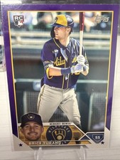2023 Topps Series 2 BRICE TURANG Rookie Card RC #530 - Brewers Purple Border SP. rookie card picture
