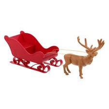 1 Set Santa Sleigh Sled Ornament: Christmas Xmas Figurines Crafts Tabletop
