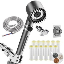 High Pressure Filtered Shower Head - 3 Spray Modes 12 Water Softener Filters