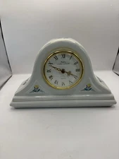 Pretty Laura Ashley Parfums Floral Porcelain Quartz Mantel Clock Tested-Works