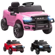 Qaba 12V Licensed Dodge RAM 3500 Kids Ride on Car with Dual Motors