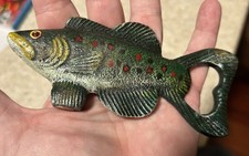 Vintage Hand Painted Trout Cast Iron Bottle Opener - NEW - approx 5 inches