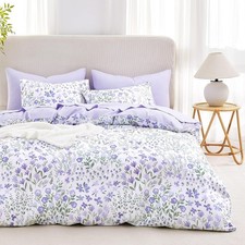 Floral Comforter Set, Farmhouse Cottagecore Style with Romantic Garden