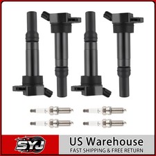 4 Ignition Coil Iridium Sparks Plug For Hyundai Elantra Tucson Kia Forte UF651