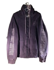 VTG West Coast Choppers Jesse James Hoodie 2XL Blue Mens Y2K Thermal Full Zip