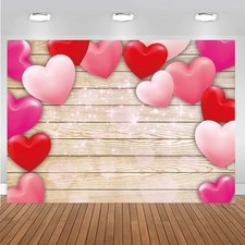 Valentine's Day Photography Backdrop 7x5FT Pink Heart 82x59 inch 7x5FT 