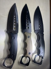 9" Full Tang Fixed Blade Knife with Swivel Sheath, Stainless Steel. 3 variations