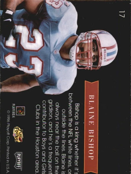 1996 Absolute Unsung Heroes #17 Blaine Bishop - FB - Image 2 of 2