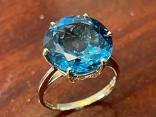 10ct ذهبي impressive London أزرق topaz خاتم