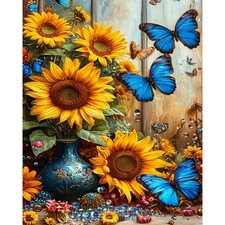 Paint by Numbers Kit for Adults Beginner Sunflower, Butterfly Adult Paint by Num