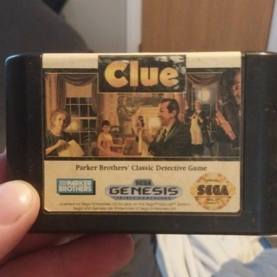 Clue Sega Genesis Parker Brothers Classic Detective Game Cartridge
