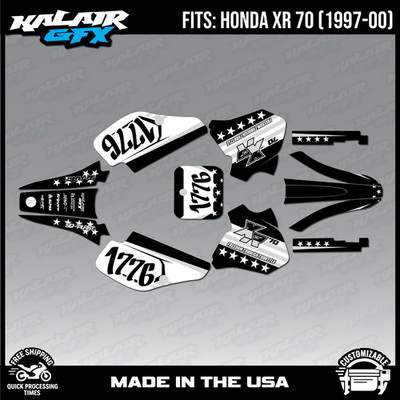 Graphics Kit for HONDA XR70 (1997-2000) XR 70 USA Series  - White