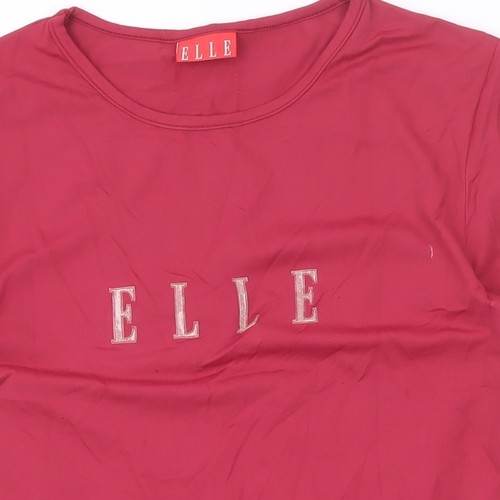 ELLE Damen T-Shirt rot Logo Gr. M Kurzarm stretchig Oberteil - Bild 10 von 12
