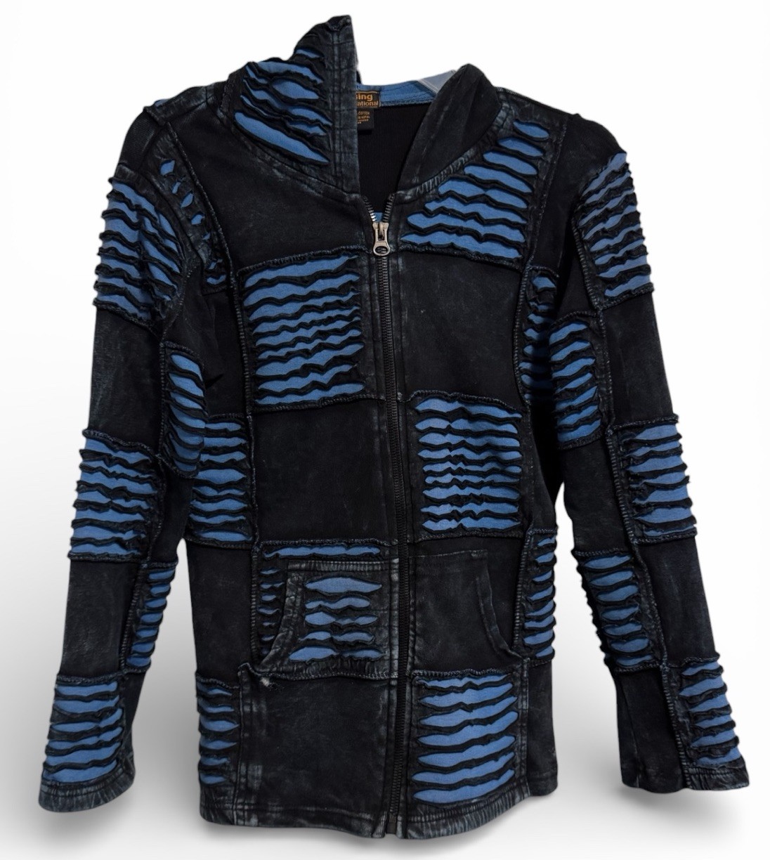 Rising International Razor-Cut Patchwork Full Zip… - image 2