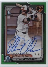 2024 Bowman Draft Chrome Prospect Green Refractor 77/99 Ethan Anderson Auto