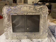 Mikasa Vintage Memories Duet Floral Glass Frame 11.5" Wide For 3X5 Photos