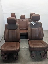11-16 Ford F250sd King Ranch Front Rear Seat Set Brown Leather 1181388